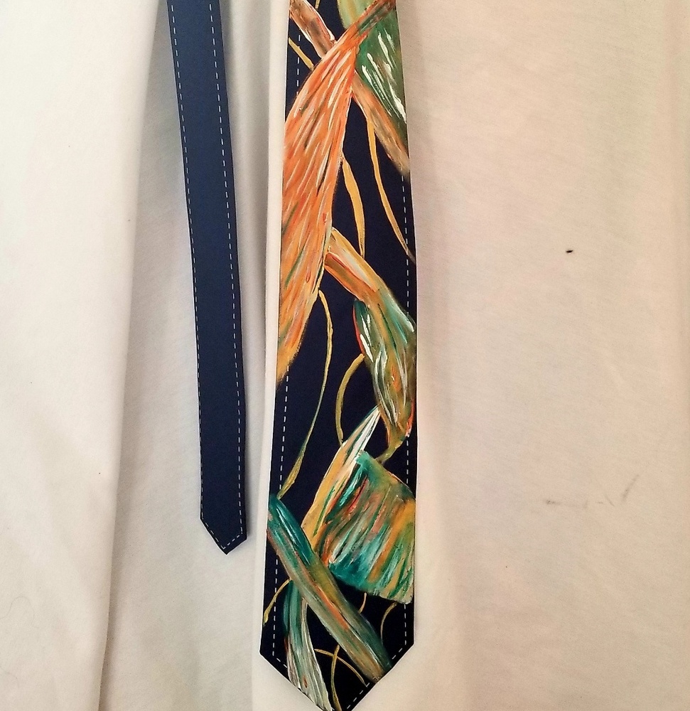 Locally hand-painted tie